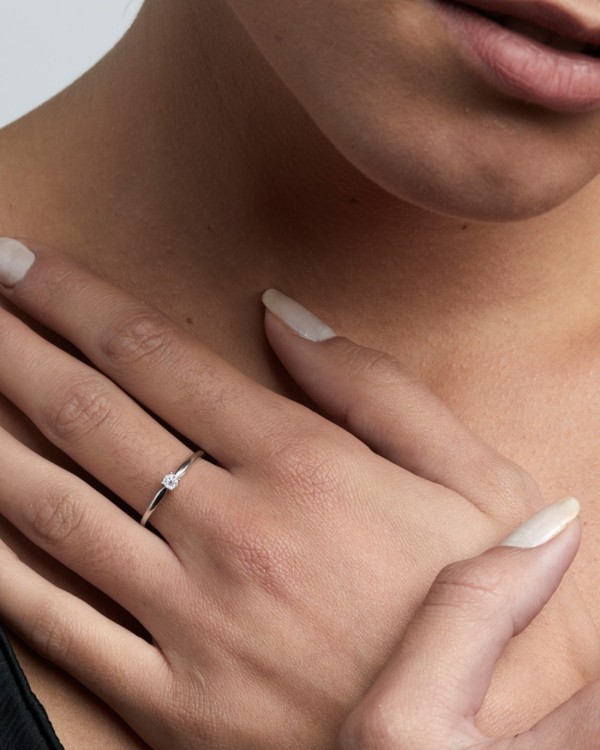 Solitaire 4 Claws White Gold With Diamond | LECARRE 2