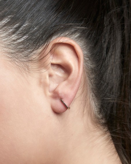 Boucles d'oreilles en or rose et diamants noirs | LECARRE