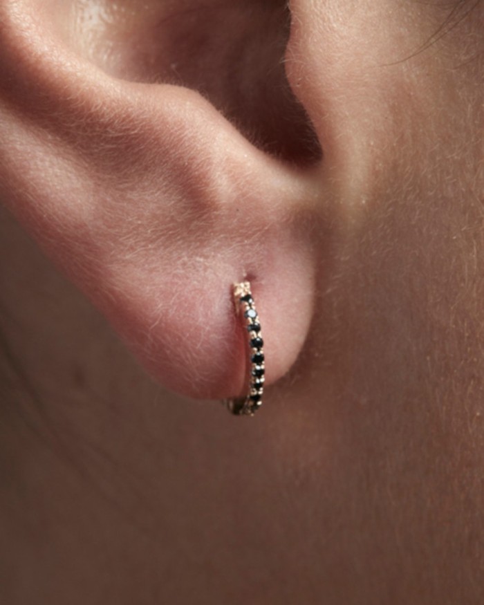 Boucles d'oreilles en or rose et diamants noirs | LECARRE