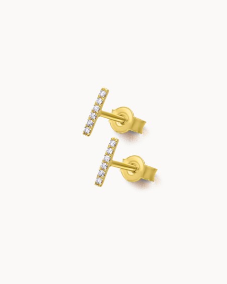 Gold Bar Diamond Earrings | LECARRE