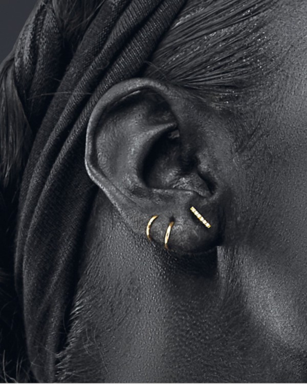 Pendientes Oro Barrita Diamantes | LECARRE 2