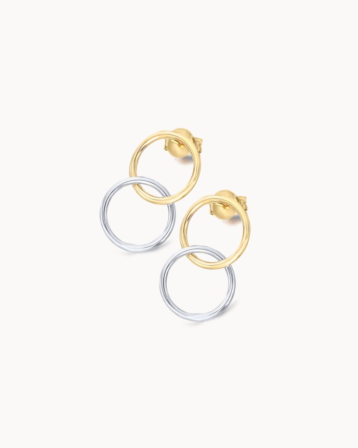 Two-tone Gold Double Hoops | LECARRE