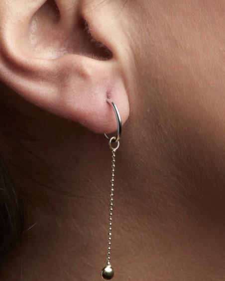 Aros Oro Blanco Con Cadena | LECARRE