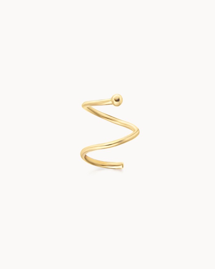 Boucles d'oreilles spirales dorées Look 2 | LECARRE