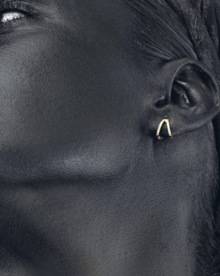 Doppelte Gold-Diamant-Creolen | LECARRE