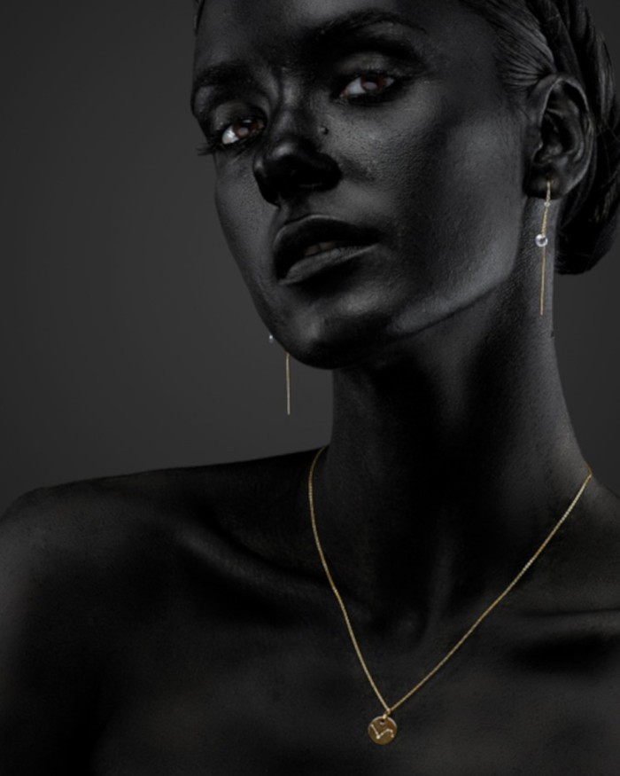 Pendientes Cadena Oro White Topaz | LECARRE