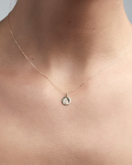 Kedja + Badge (9 mm) Initialer med diamanter | LECARRE