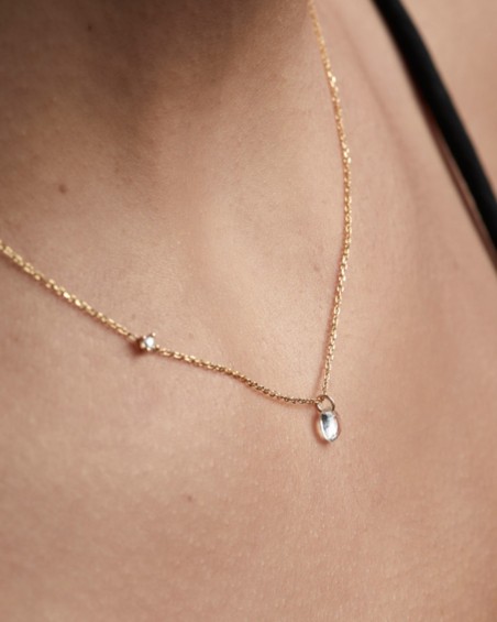 18k gouden ketting met open topaas | LECARRE