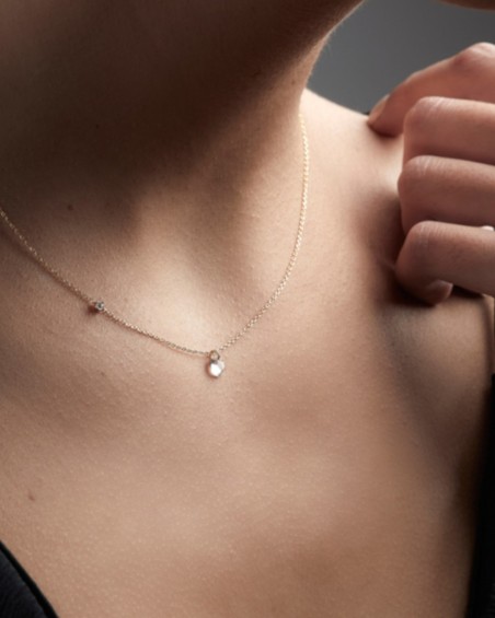 18k gouden ketting met open topaas | LECARRE