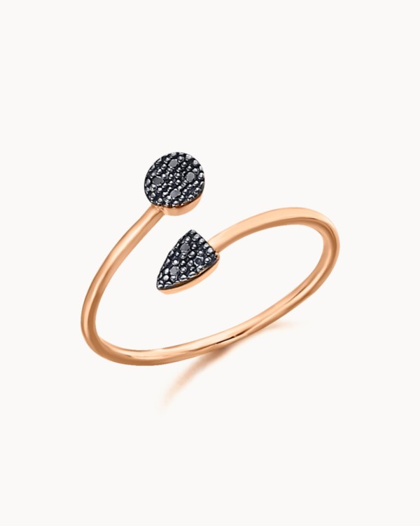 Flèche en or rose sertie de diamants noirs | LECARRE