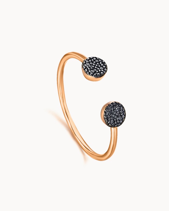 Anello Torques Oro Rosa Diamante Nero | LECARRE