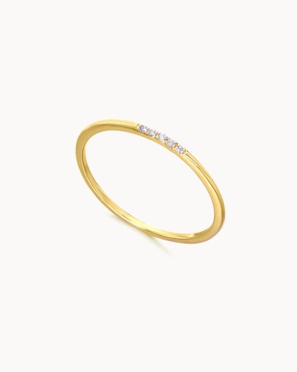 Ring mit 5 Diamanten in Gelbgold | LECARRE