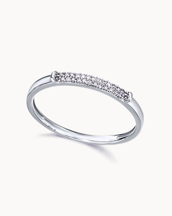 Ring med hvitt gullpavé-diamant | LECARRE