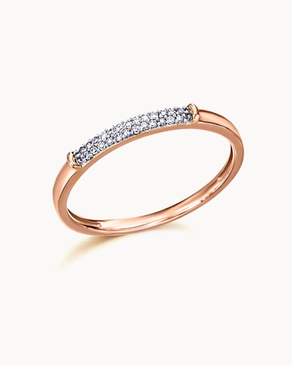 Roségoldener Pavé-Diamantring | LECARRE