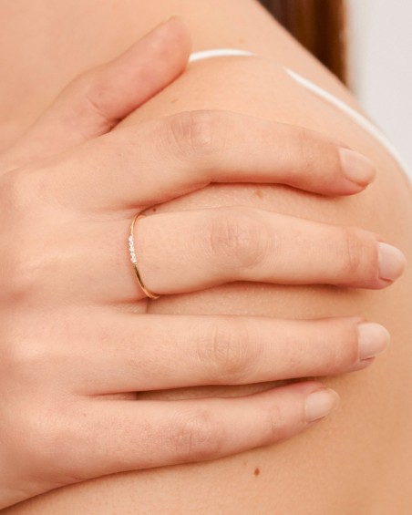 Anillo Con 5 Diamantes En Oro Amarillo | LECARRE