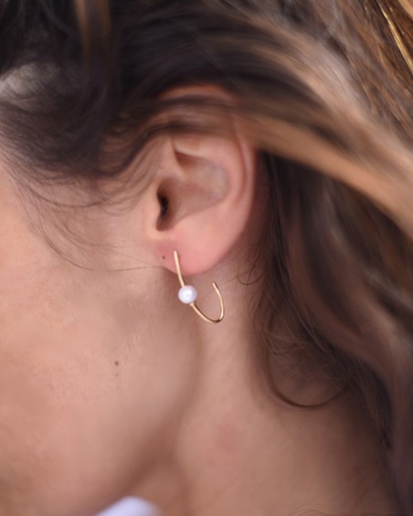 Orecchini lunghi in oro con perle | LECARRE