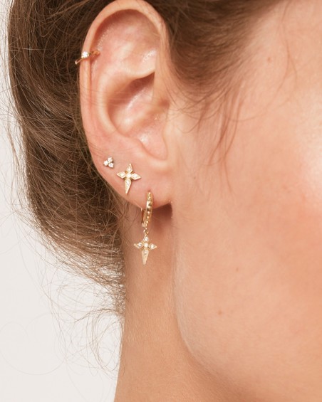 Art Deco Cross Earrings Gold Diamonds | LECARRE