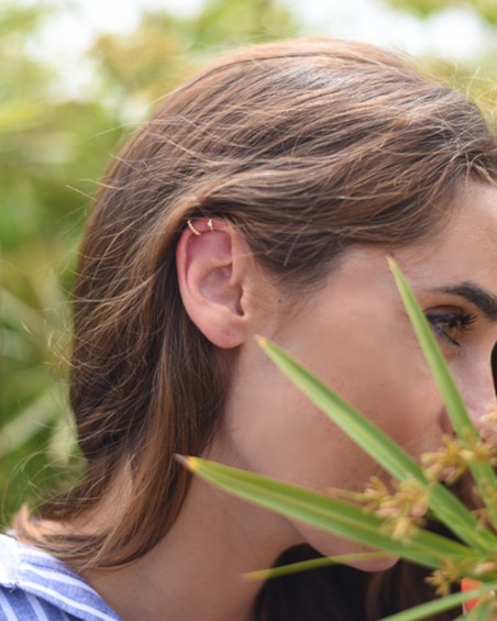 Gold Diamond Helix Earring | LECARRE