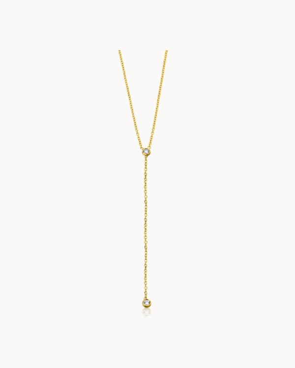 Gouden ketting met twee diamanten | LECARRE