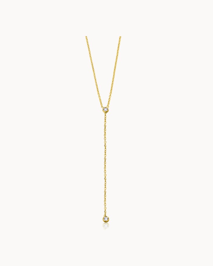 Gouden ketting met twee diamanten | LECARRE