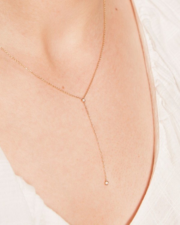 Gold Chain Two Diamonds | LECARRE 2