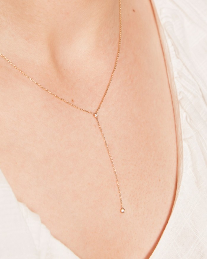 Goldkette mit zwei Diamanten | LECARRE