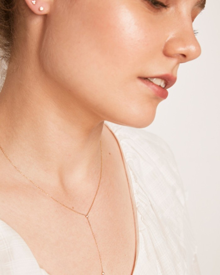 Gold Chain Two Diamonds | LECARRE