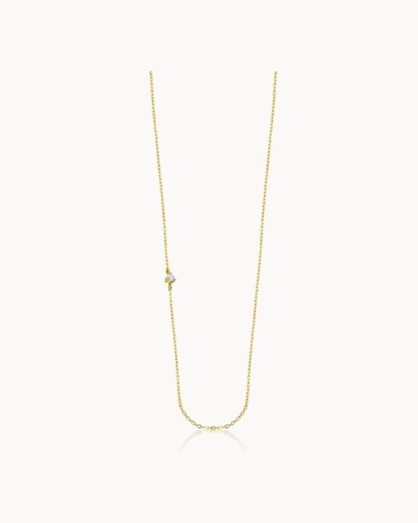 Seitliche Diamant-Goldkette | LECARRE