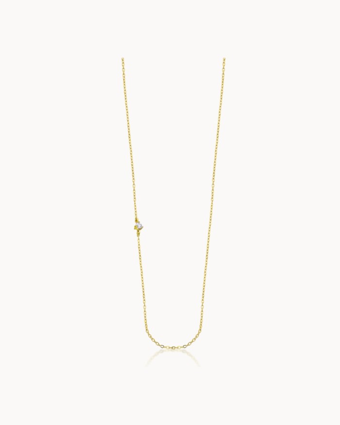Seitliche Diamant-Goldkette | LECARRE