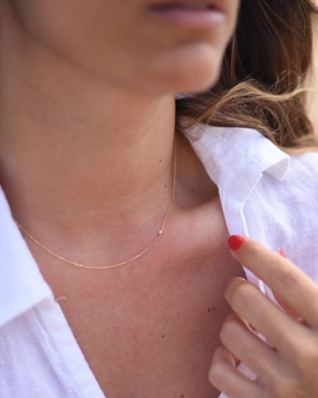 Side Diamond Gold Chain | LECARRE