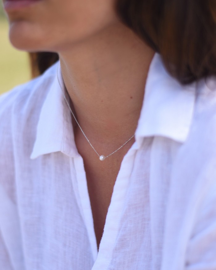 Collier en or blanc et perles | LECARRE