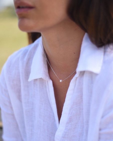 Cadenita Oro Blanco Perla | LECARRE