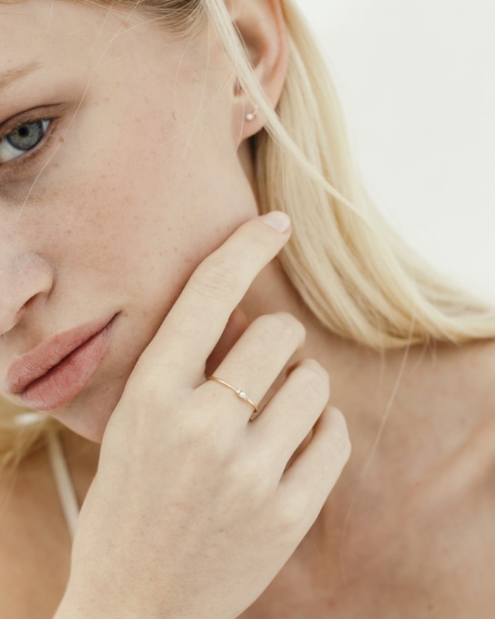 Anillo Mini Perla Y Diamantes | LECARRE