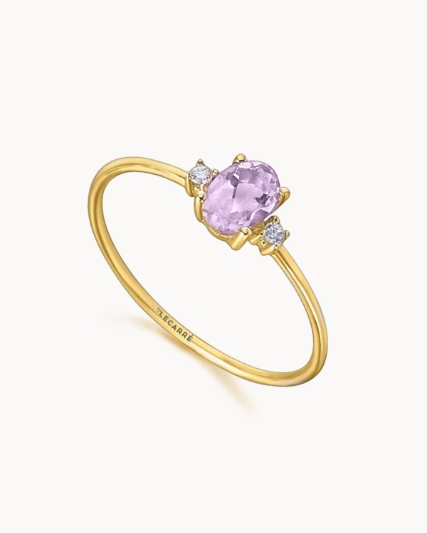 Goldring mit Amethyst und Diamanten | LECARRE