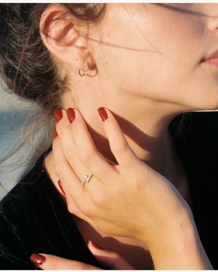 Anillo Oro Diamantes Cruzado | LECARRE