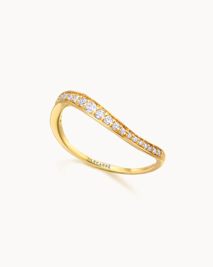 Anel Wave em Ouro e Diamantes | LECARRE
