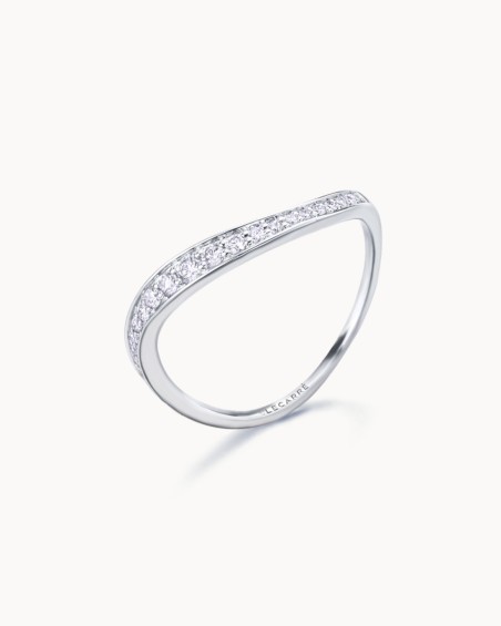 Witte gouden golfring met diamanten | LECARRE