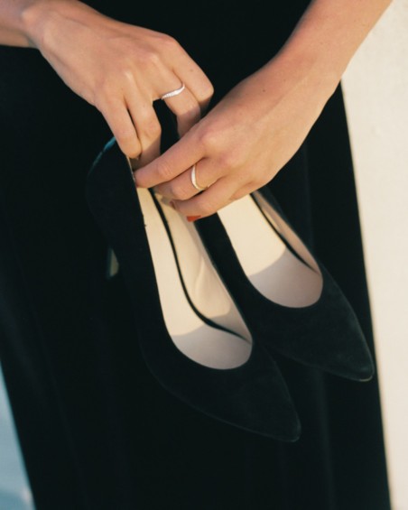 Anel Wave em Ouro Branco com Diamantes | LECARRE