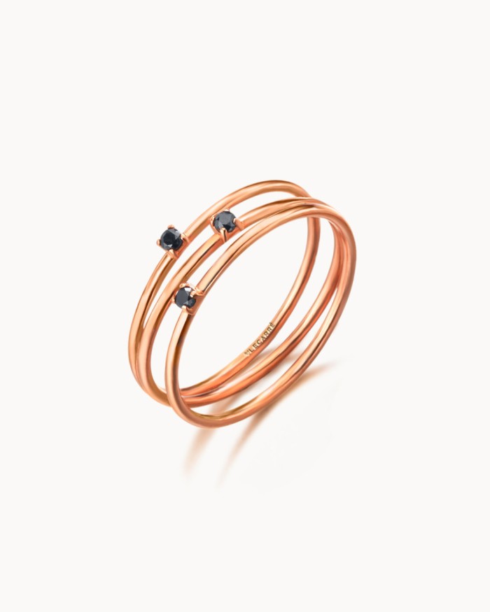 Lio Ring Roségoud Diamanten Zwart | LECARRE
