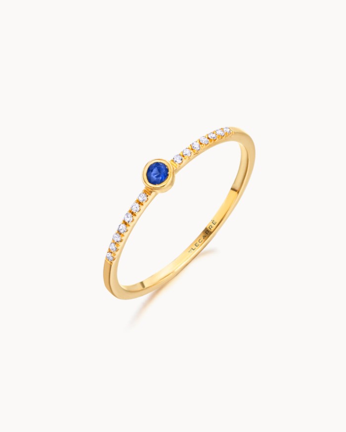 Pierścionek z diamentem Wild Gold z szafirem | LECARRE