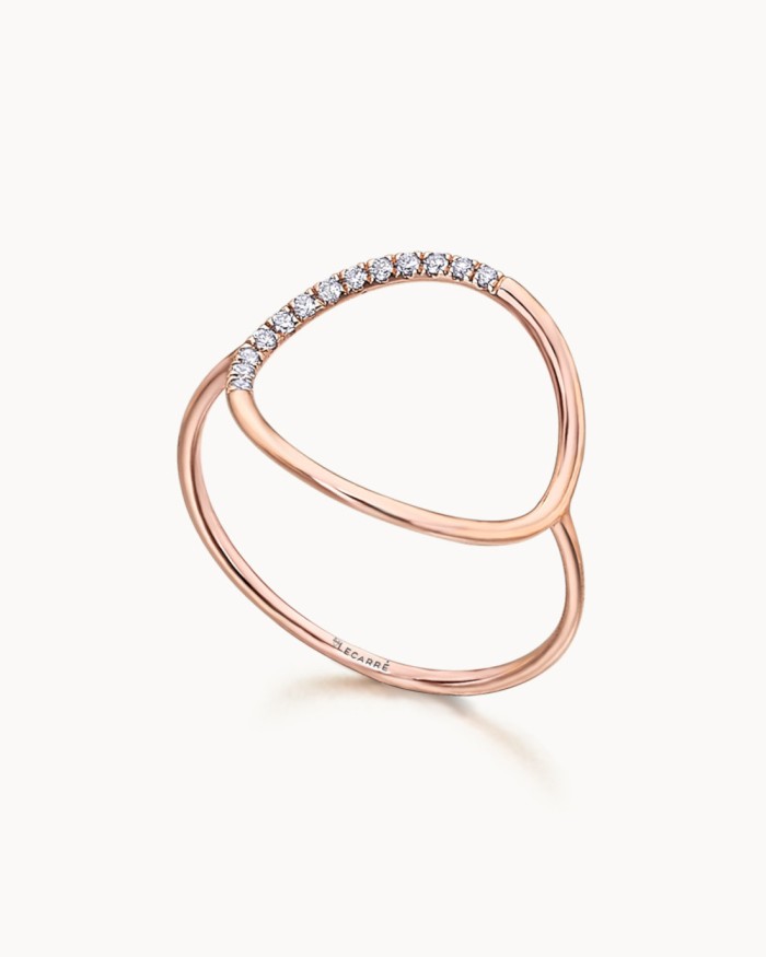 Anello con cerchio di diamanti in oro rosa | LECARRE