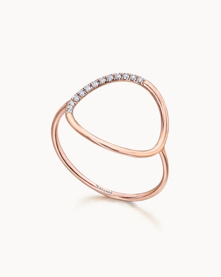 Anillo Circulo Oro Rosa Diamantes | LECARRE