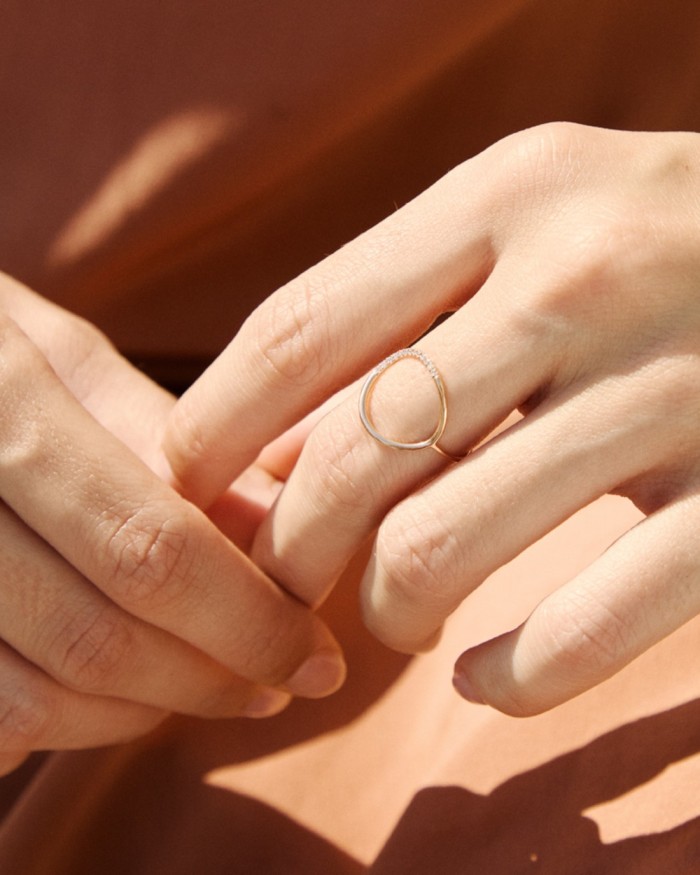 Anello con cerchio di diamanti in oro rosa | LECARRE