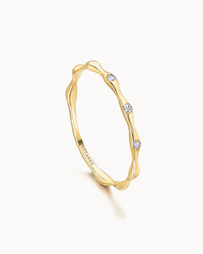 Bamboo Ring Gold & Diamonds | LECARRE