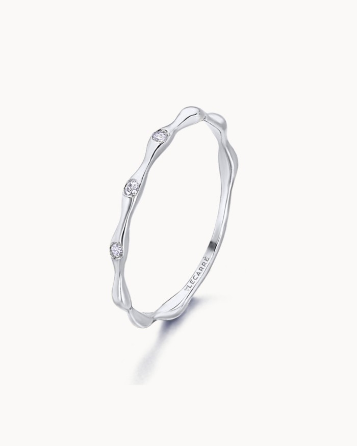 Bague Bamboo en or blanc et diamants | LECARRE