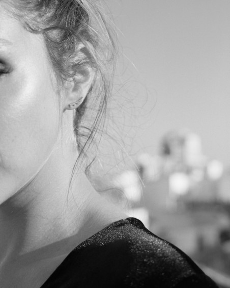 Boucle d'oreille en or blanc dégradé et diamants | LECARRE