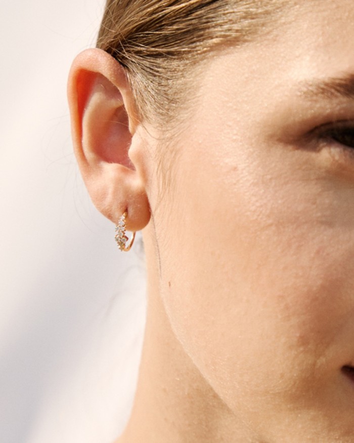 Boucles d'oreilles cascade en or et diamants | LECARRE