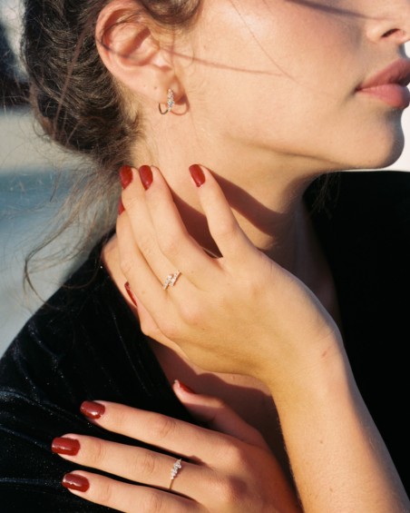 Boucles d'oreilles cascade en or et diamants | LECARRE