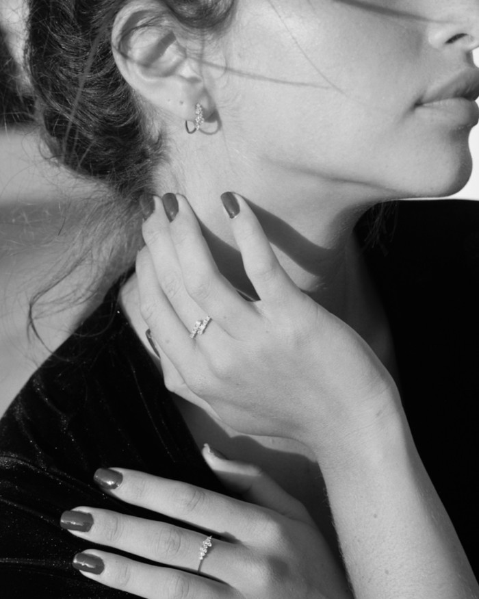 White Gold Cascade Diamond Hoops | LECARRE