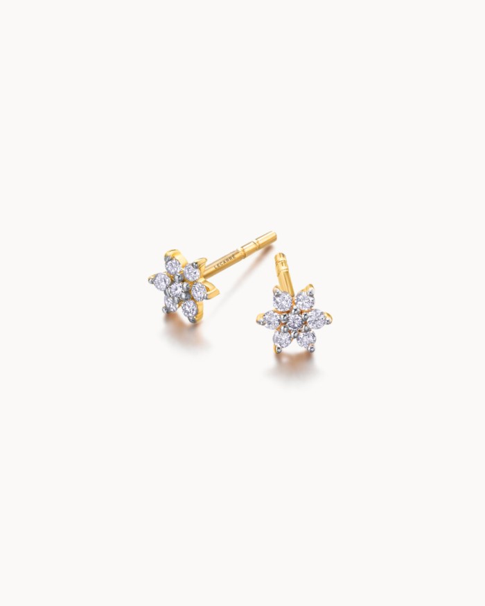 Mini-Rosetten-Ohrringe aus Gold und Diamanten | LECARRE
